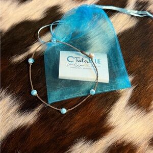 New Tula Blue Larimar stone anklet
